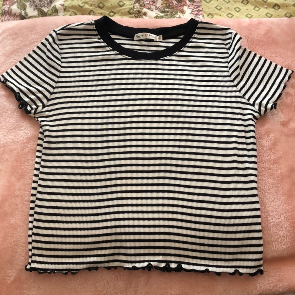 NWOT Striped Crop Top